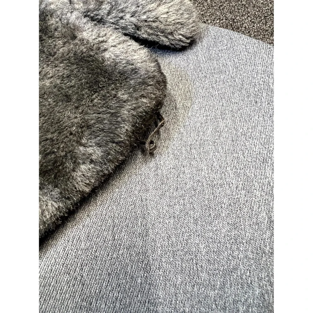 Vintage London Fog Long Overcoat Mens 48 Gray Faux Fur Lined Winter Outerwear